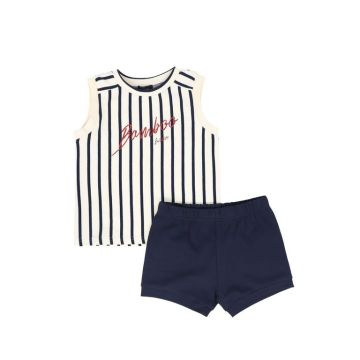 Bamboo Script Striped Tank Set 