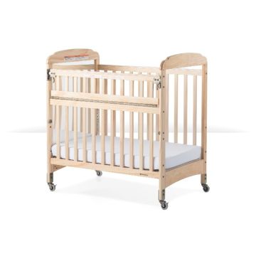 Foundations Next Generation Serenity Compact Crib with Safe Reach Rail and Mirror End Panel