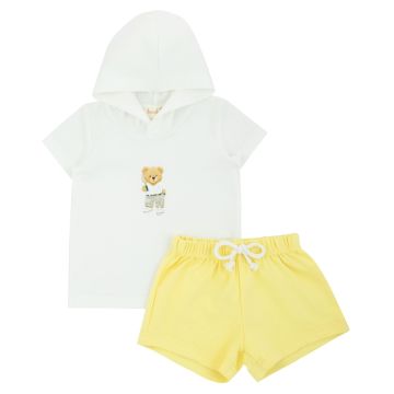 Bondoux Pastel Yellow Boys Short Hoodie Set