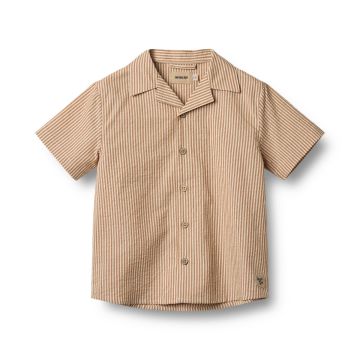 Wheat Shirt S/S Anker Caramel Stripe
