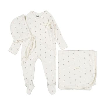 Ladida Tiny Rose Romper+Bonnet+Blanket
