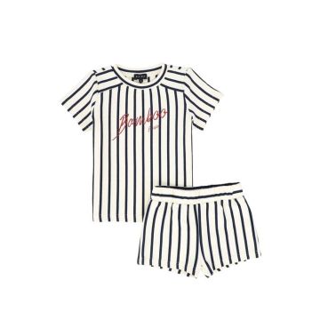 Bamboo Script Striped T-shirt Set 