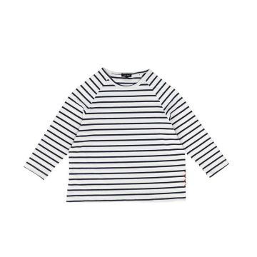 BAmboo Striped Oversized T-shirt Navy