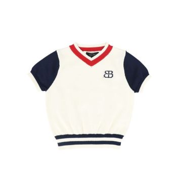 Bamboo Color block Emblem Sweater