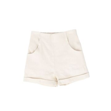 Le Bourdon Linen Seam Shorts Tan