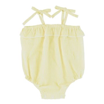 Bondoux Seersucker Romper-Yellow Girls