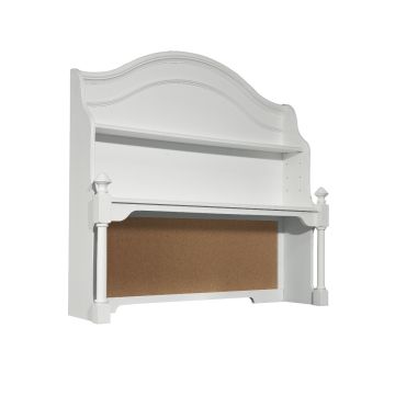 Legacy Classic Kids Madison Desk Hutch (2 Shelves, Corkboard, Cord Access) Natural White Painted