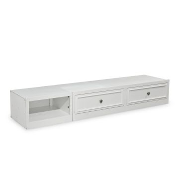 Legacy Classic Kids Madison Underbed Storage Drawer (2 Drawers, 1 Open Adjustable Storage Cubby) Natural White Painted