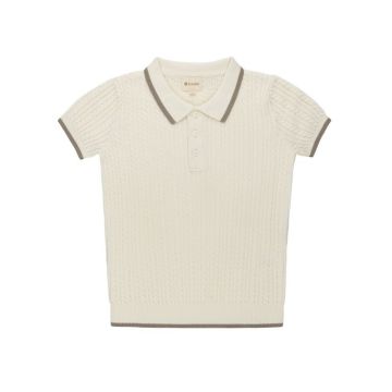 Looms Embroidered Trim Boys Knit Trim Polo