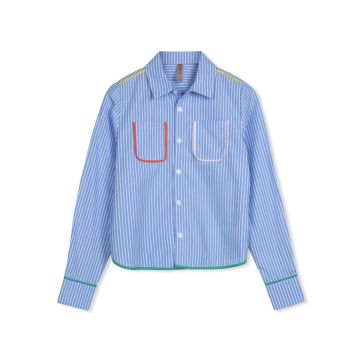 Poet Pinstripe Color block Shirt