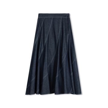 Poet Scallop Denim Skirt