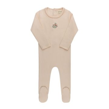 Ely's and Co Ribbed Floral Embroidered Footie