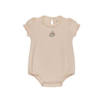 Ely's and Co Ribbed Floral Embroidered Romper 