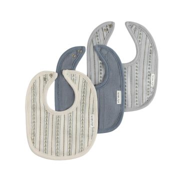 Elys and Co Baby Girl Muslin Bib 3-Pack - Linear Tulip