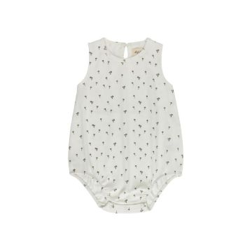 Ely's and Co Ribbed Printed Palm Romper