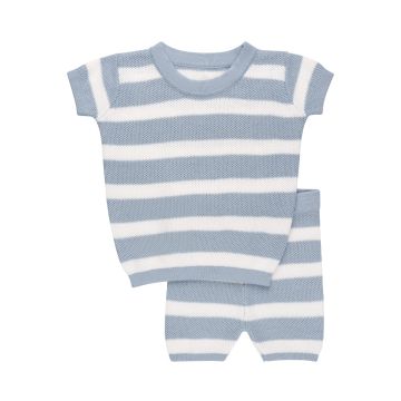 Looms Wave Collection Stripe Knit Set Blue