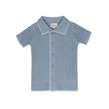 Looms Wave Collection Whip Stitch Knit Top Blue