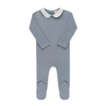 Looms Wave Collection Tulip Collar Footie Blue Pin Dot