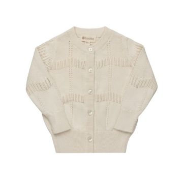 Looms Wave Knit Collection Girls Ivory Cardigan
