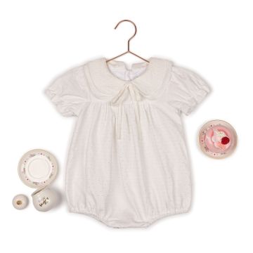 Bellabini Swiss Dot Romper Fresh White