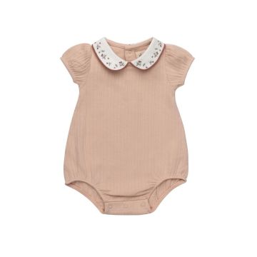 Ely's and Co Floral Embroidered Collar Romper