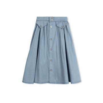 Velvette Label DENIM BUTTON SKIRT