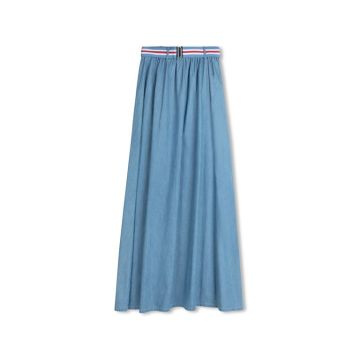 Daintti DENIM ELASTIC BELT MAXI SKIRT