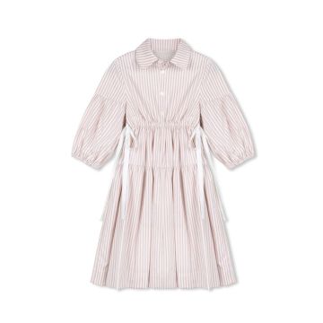 Velvette Label PINK STRIPE WAISTED DRESS
