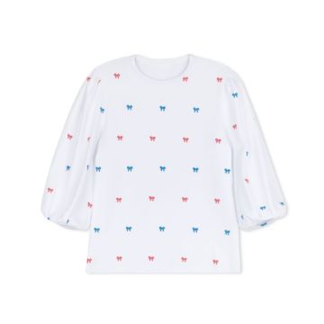 Velvette Label RED/BLUE BOW TEE
