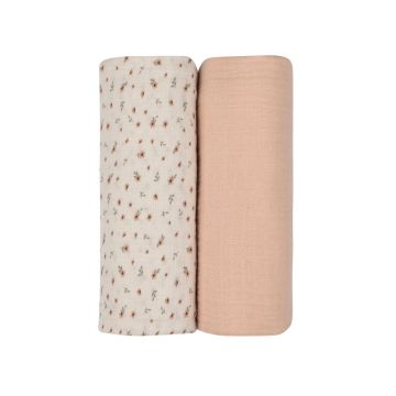 Aurora Floral Rib Collection Muslin Swaddle