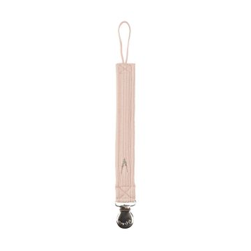 Ely's and Co Organic Embroidered Collar Collection Pink Heather Paci Clip