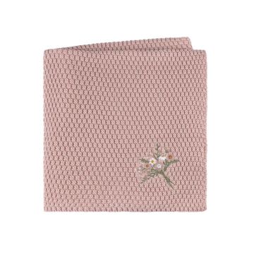Tricot Knit Embroidered blanket Mauve