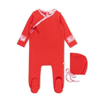 Lamour Lou Inside Seams Patch Footie+Bonnet