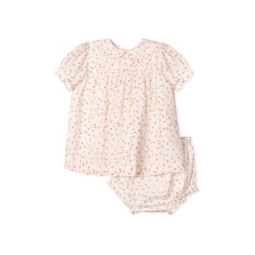 Velvette Label Pink Floral Collar Baby Set