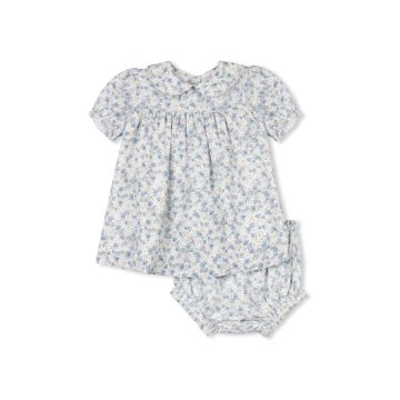Velvette Label Blue Floral Collar Baby Set