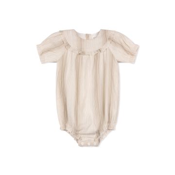 Velvette Label STRIPED FLUTTER ROMPER