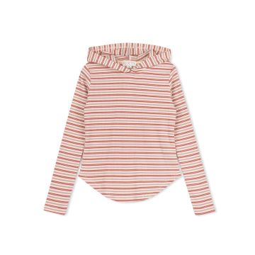 Velvette Label MULTI STRIPE HOODED T-SHIRT