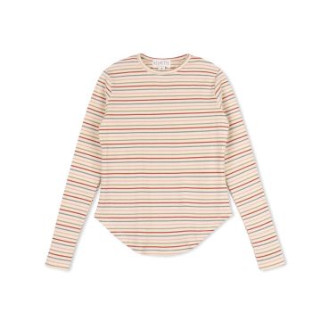 Velvette Label MULTI STRIPED RED/BLUE/PINK T-SHIRT