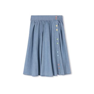 Velvette Label DENIM MULTI COLOR BUTTON SKIRT