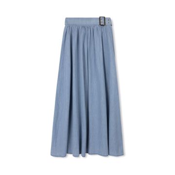 Velvette Label DENIM BUCKLE MAXI SKIRT