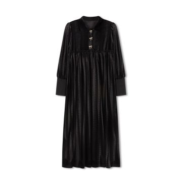 Velvette VELVET BOW BUTTON HIGH WAIST MAXI