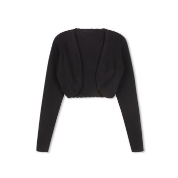 Daintti BLACK SCALLOPED BOLERO CARDIGAN
