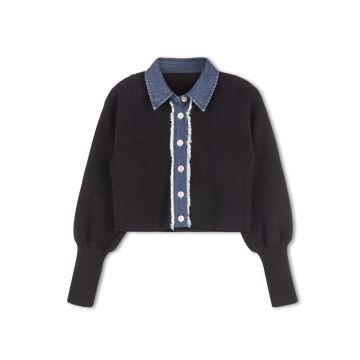 Daintti Denim Collar Sweater