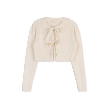 Velvette Label IVORY TIE CARDIGAN