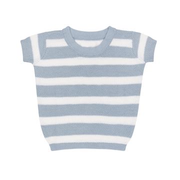 Looms Wave Collection Stripe Knit Top Blue