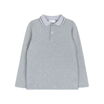 Bopop LS Polo Grey with Blue Stripe