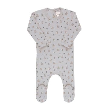 Ely's and Co Garden Floral Print Collection Blue Footie