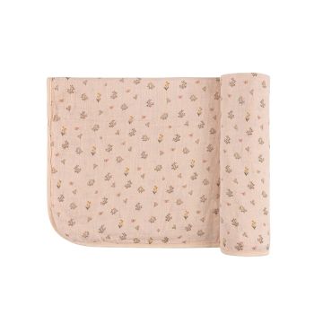 Elys and Co Garden Floral Print Collection Pink Muslin Swaddle