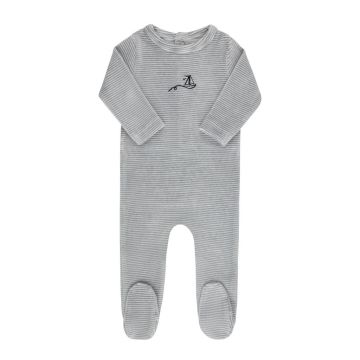 Ely's and Co Velour Stripe Footie