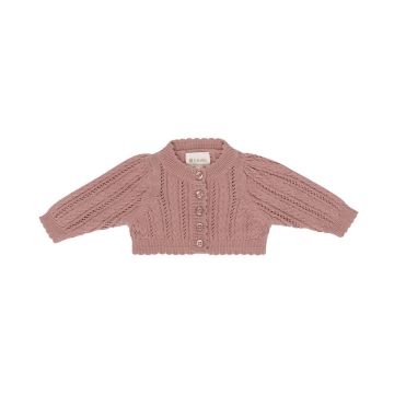 Looms Cable Pointelle Flat Cardigan